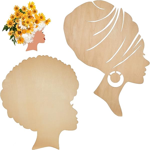 Amazon.com: 2 Pieces African Girl Wooden Cutouts DIY Wooden Template  Silhouette Mother and Child Wreath DIY Template Head Wooden Silhouette for  DIY Mother's Day Present Crafts Wreath Door Sign Wall Decor