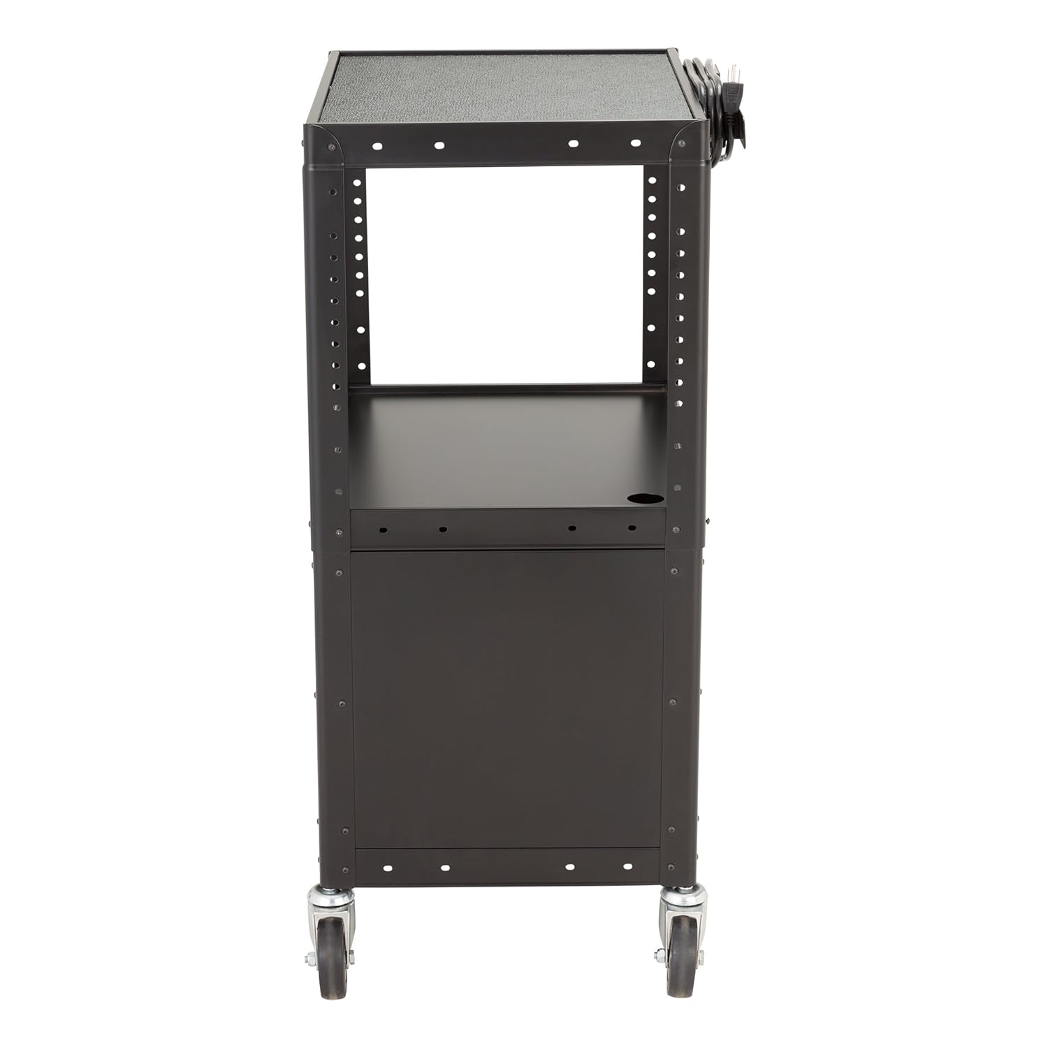 Norwood Commercial Furniture NOR-GNO1010-SO Adjustable Metal AV Cart with Locking Cabinet & Power: Industrial & Scientific