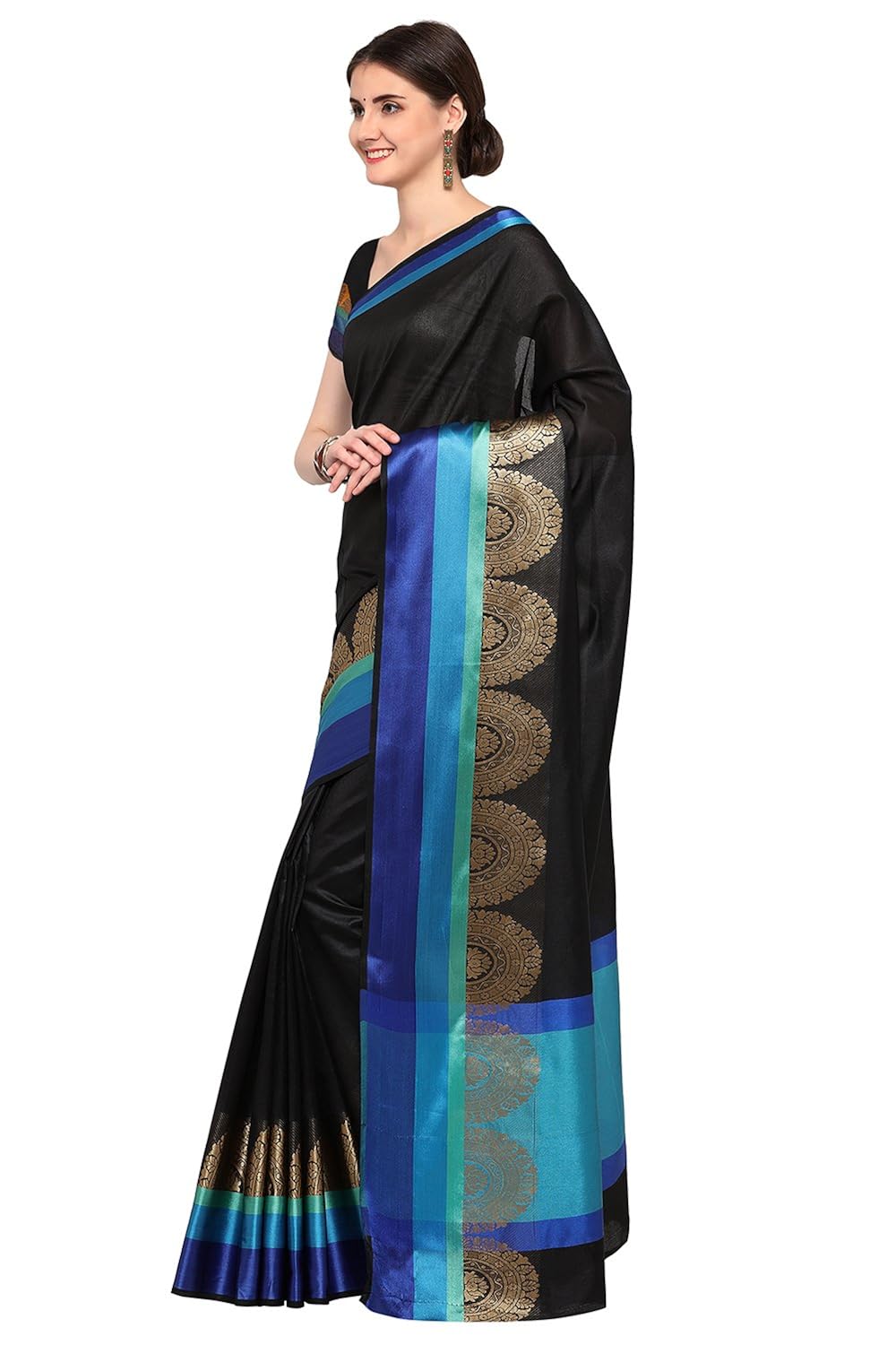 saree mall women's kanjivaram silk saree with unstitched blouse piece