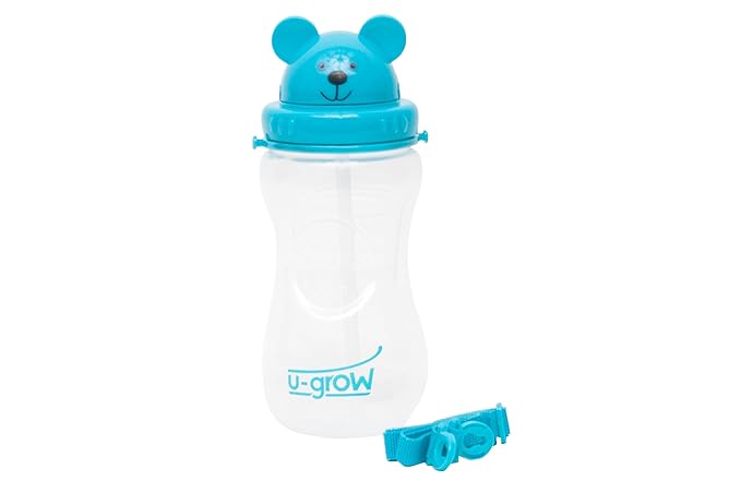 U-Grow Bear Cup Bottle with Straw and Carry on Belt -500 ml