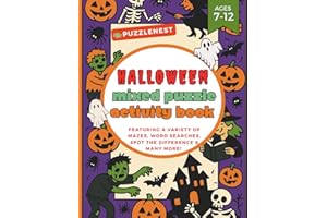 Halloween Mixed Puzzle Activity Book: A Spooky & Fun Collection of Mazes, Word Searches, Word Scrambles, Spot the Difference, Coloring Pages, and ... Parties, or Rainy Days (PuzzleNest)
