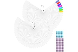 BQAN 100Pcs Nail Swatch Sticks with Ring, Nails Art Display Nail Swatch Sticks | Nail Practice Sticks for Nail Polish Display Tips