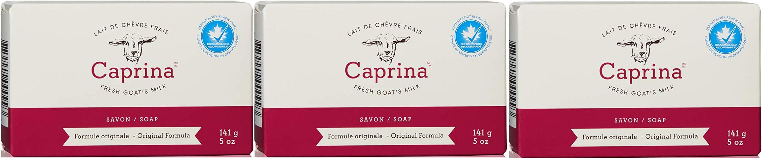 Nature by Canus Original Formula Pure Vegetable Oil Base Soap (Pack of 3) with Fresh Goat's Milk, Sodium Palm Kernelate, Potassium Sorbate and Benzyl Benzoate, 5 oz.