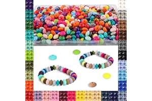 AOUGHTHEE 360Pcs Silicone Lentil Beads, 30 Colors 12mm Silicone Beads for Keychain Making Focal Beads Silicone Beads Bulk for Bracelet Necklace Making and Silicone Spacer Beads for Pens