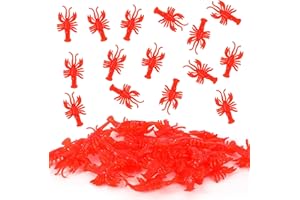 30pcs Mini Lobsters, Small Crawfish Figurines TPR Tiny Red Fake Lobster Claw Figures Miniature Ocean Animal Decorations Cute 