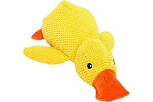 PUREADEE Mellow Dog Calming Duck, The Mellow Dog Duck, Calming Duck Dog Toy, The Mellow Dog Calming Pillow, The Mellow Dog Calming Duck Dog Toy, Dog Duck Toy with Quacking Sound for Indoor Dog (Yellow)
