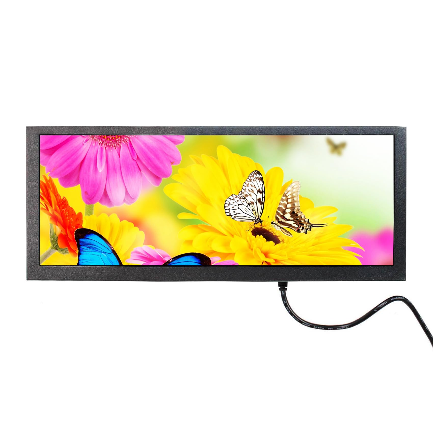 VSDISPLAY Portable Stretched Bar Monitor,10.3 inch 1920x720 850nit IPS LCD Screen,Video port,Built in Dual Speakers,Metal Shell with Bracket