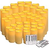 kneeife - 48 Pack Flameless Candles with Remote & 24H Timer - Waterproof Battery Operated Decorative Candles,3 Sizes(4" 5" 6" inch) for Home Decor, Wedding, Christmas, Party (Warm White)