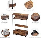 YEAKOO Narrow Side Table with Storage Shelf 3 Tier 46x18x62.5cm view 7