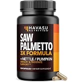 Saw Palmetto with Pumpkin &amp; Nettle, Prostate Health Supplement, 120 Count | Potent 3X Formula with Pumpkin Seed Oil and Stinging Nettle, Bladder and Urinary Support, Vegan Capsules, 2-Month Supply