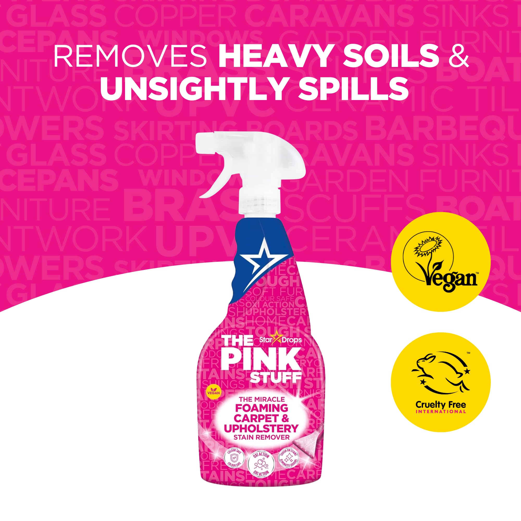 Stardrops - The Pink Stuff - The Miracle Foaming Carpet & Upholstery Stain Remover