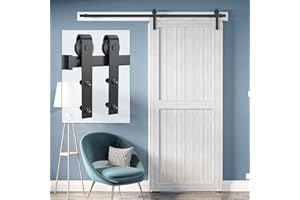 Genius Iron 6.6FT Barn Door Hardware kit, Barn Door Track, Sliding Door Hardware kit, for 36in-40in Wide Sliding Door Panel, Easy Installation, Basic J