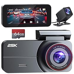 Yonvim Dash Cam Front and Rear 2.5K + 1080P QHD