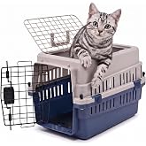 Freepet Hard-Sided Pet Carrier for Cats and Small Dogs, 20" Sturdy Travel Kennel with Secure Wire Door &amp; 360&deg; Ventilation, Portable Plastic Crate for Vet Visits &amp; Car Travel (Two Door)