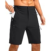 Pudolla Men's Hiking Cargo Shorts 9"/7"/11" Lightweight Outdoor Shorts for Men Trip Golf Camping Casual with 5 Zipper Pockets