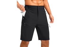 Pudolla Men's Hiking Shorts 11" Lightweight Cargo Work Shorts for Men Summer Travel Golf Casual Outdoor with 5 Pockets