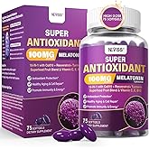 Melatonin 100mg for Antioxidant & Cognitive Health, Ultra High Dose Melatonin with CoQ10, Turmeric, Trans-Resveratrol, Vitamin B12 C E for Brain Anti-Aging, Cellular Repair and Energy, 75 Softgels