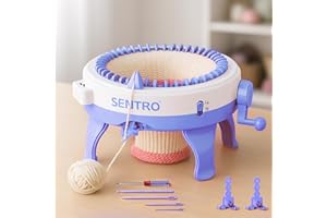 BZVV Knitting Machine for SENTRO 48 Needles Smart Knitting Crochet Machine with Row Counter for Adults and Beginners, Knitting Board Rotating Double Loom (Blue-01)