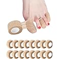 Fizzest Broken Big Toe Little Toenail Protectors Women Men，Toe Caps Covers Bandage，Toe Cushions for Pain Relief，Ingrown Toenail Treatment，Corn Removers for Toes (Khaki, Large Size(16 Rolls 1 Box))