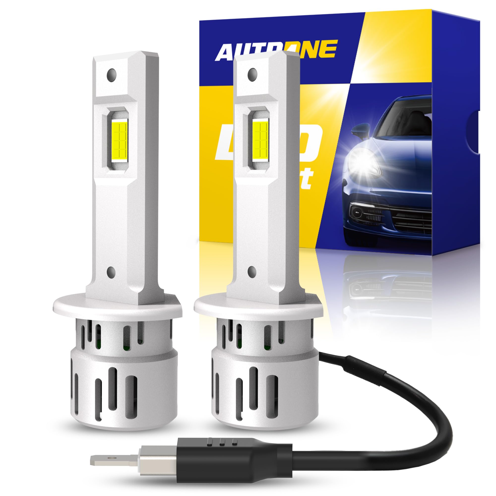AUTOONE H1 LED Bulb, 800% Brighter, 5 Min Quick Install, 20 Years Lifespan, No Flicker, 99% Compatibility, Pack of 2 Image