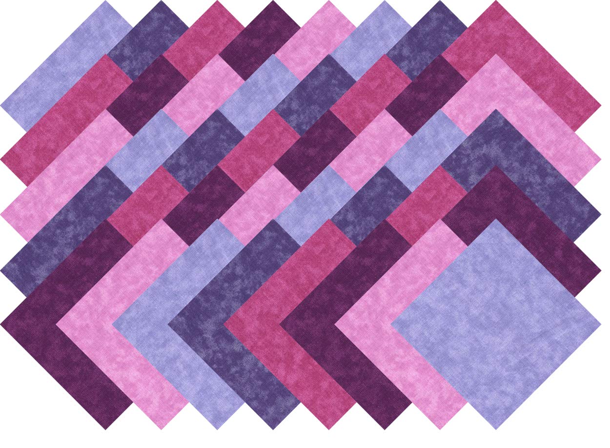 Purple Blenders Collection 40 Precut 5inch Quilting Fabric Squares