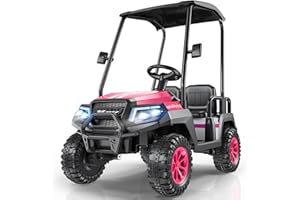 LIGIANT R9 24V Ride on Toys for Big Kids, 4-Seater Kids' Car, Golf Cart Max. Capacity: 264 Lbs, 4WD Ride on Car w/Remote Control, Detachable Awning, Spring Suspension, Music/Story/Power Display