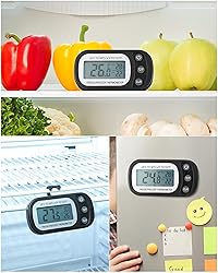 Frienda 12 Pack Black Digital Fridge Thermometer