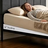 Smashier Queen Mattress Wedge &amp; Cover for Acid Reflux, GERD &amp; Snoring, 4 in | Mattress Elevator, Under-Bed Inclined Foam Lift, Washable Cover, Included Carry Handle, White