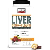 Force Factor Liver Detox + Cleanse, Liver Supplement for Detox and Repair, Milk Thistle, Turmeric & Ginger, Supports Liver Health, Digestion & Immune Function, Citrus Punch, 60 Soft Chews