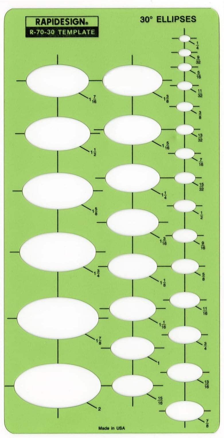 Rapidesign 30-Degree Ellipse Template, 1 Each (R70-30)