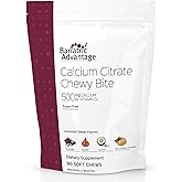 Bariatric Advantage Calcium Citrate Chewy Bites 500 mg - Highly Absorbable & Digestible - Vitamin D3 - Easily Chewable Calcium Supplement - Assorted Sweet Flavor - 90 Count