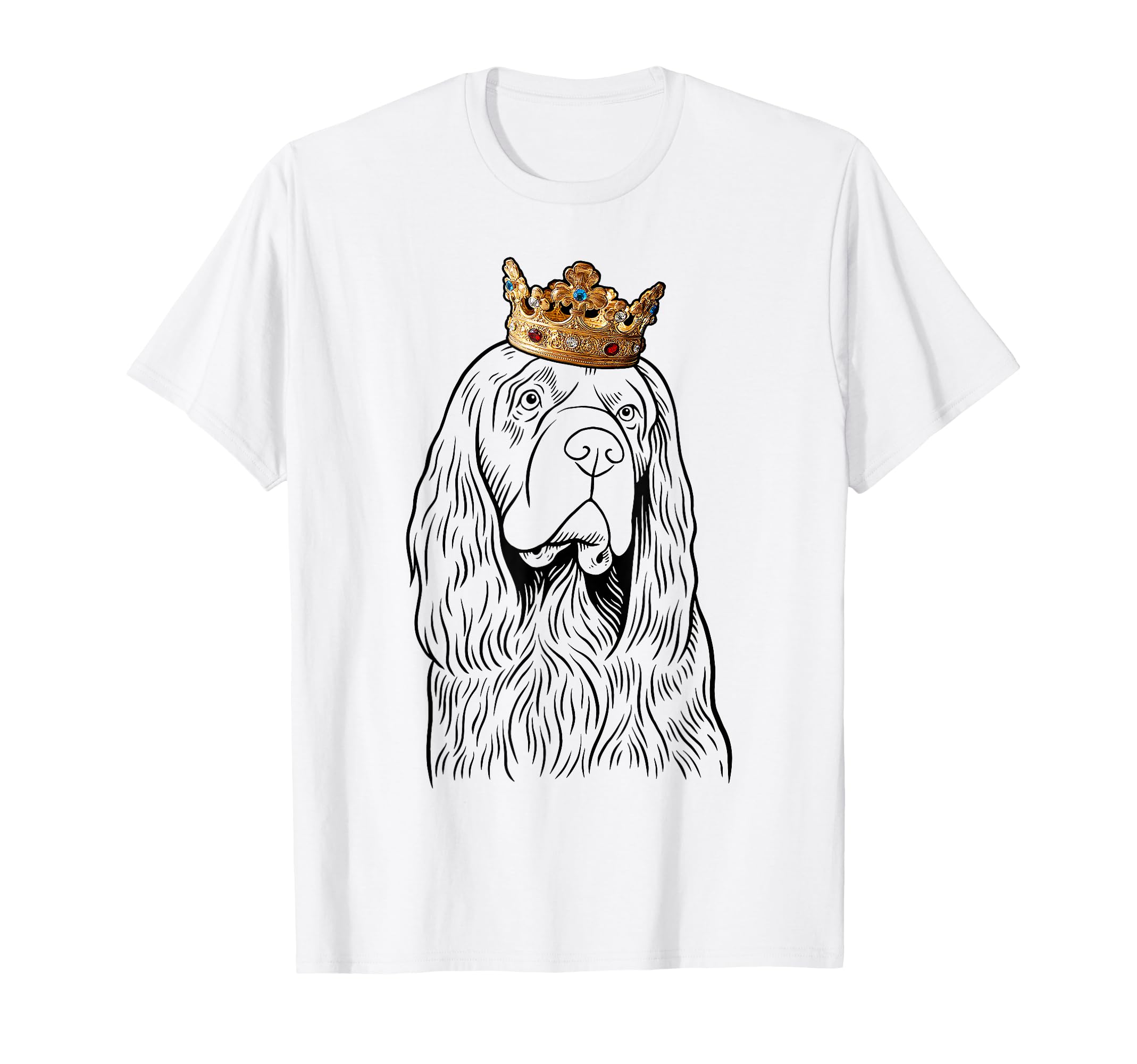 Sussex Spaniel Dog Wearing a Crown T-Shirt