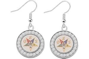 SEIRAA Order of The Eastern Star Sorority Gift OES Symbol Hook Earrings OES Charm Bracelet for Her