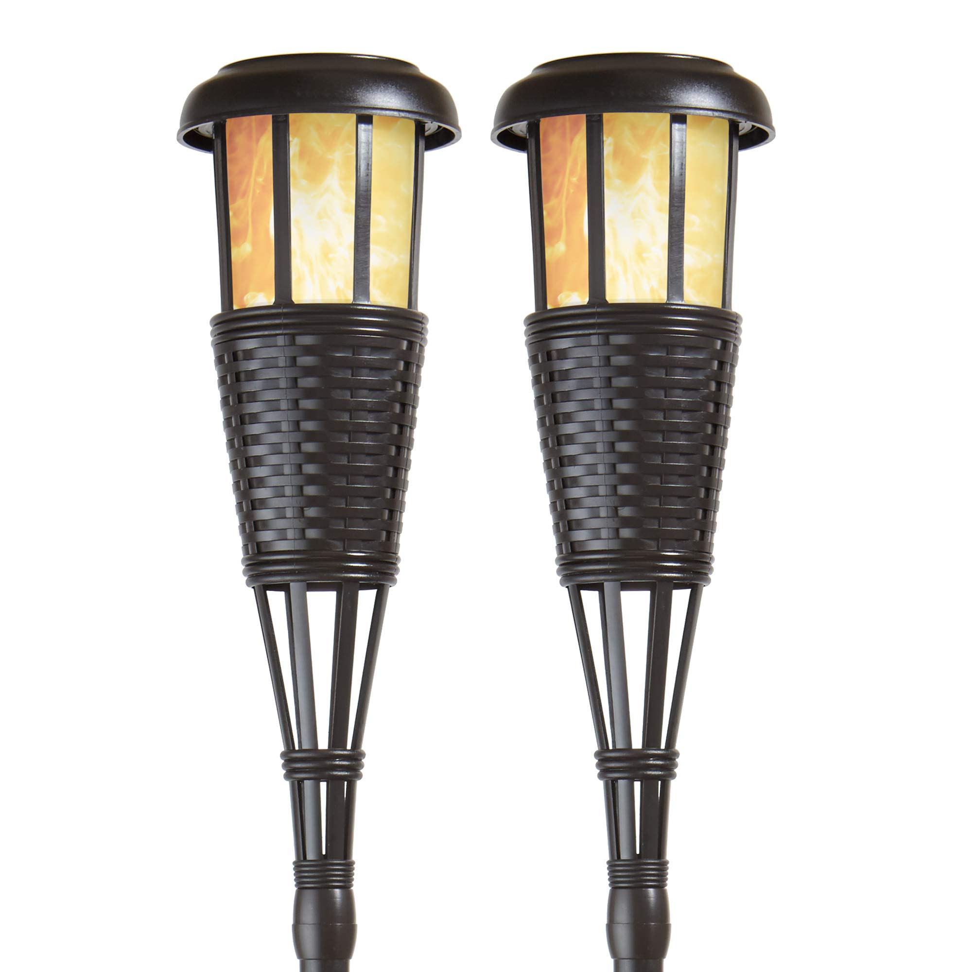 Photo 1 of ***MISSING PARTS***Newhouse Lighting FLTORCH2-B Solar-Powered Flickering Flame Effect LED Outdoor Island Torches for Landscape Lighting, Black Dark Chocolate Finish, 2-Pack