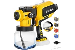 TAIRDA Automatic Paint Sprayer Compatible for dewalt 20v Battery(NO Battery), Cordless Electric HVLP Paint Sprayers with Auto-spraying, Brushless Motor, LED light, For Fence Furniture Walls(Bare Tool)