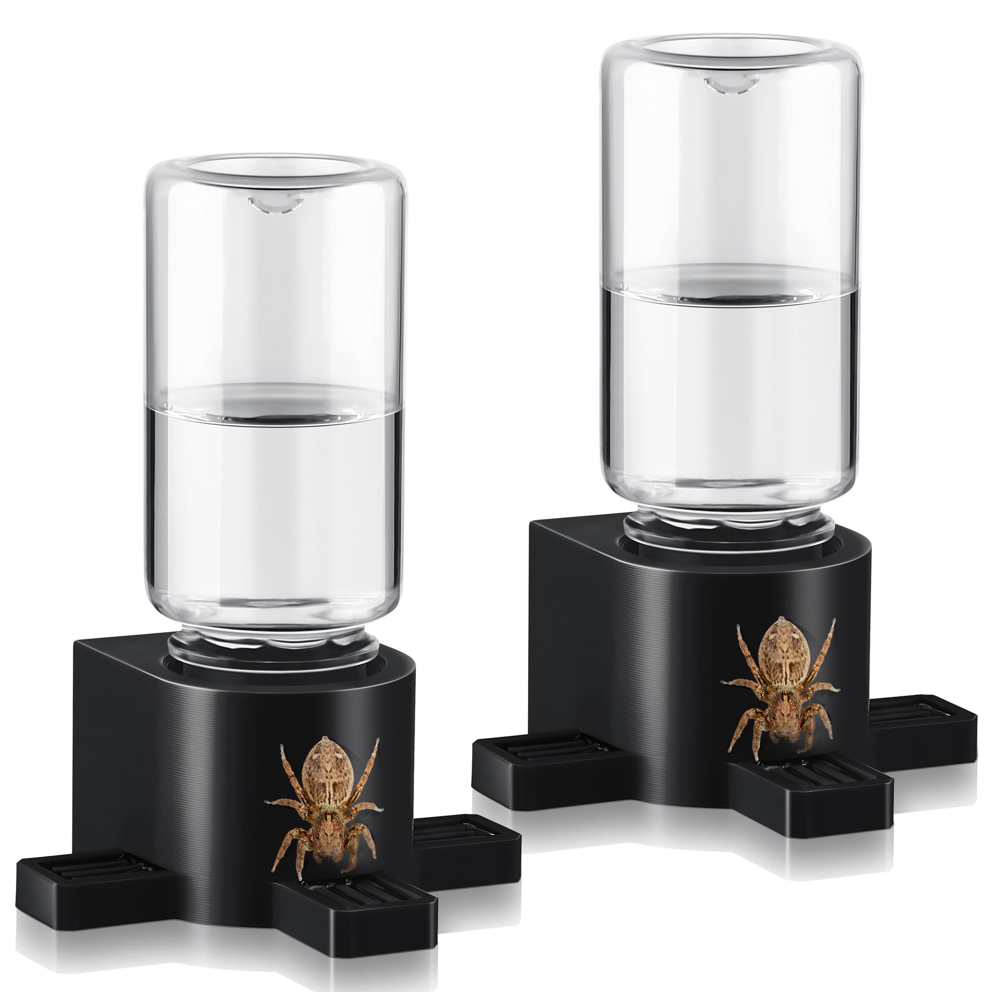 Photo 1 of 2 Pcs 10ML Jumping Spider Water Dispenser with Magnets, Jumping Spider Accessories for Tarantulas Enclosure/Habitat, Magnetic Water Feeder for Small Animals, Geckos(Black)
