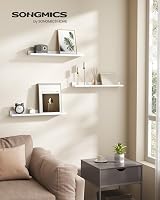 SONGMICS Floating Shelves Set of 2 10 x 80 cm White LWS080W01 view 2