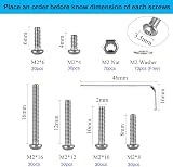 FandWay M2 Bolts Nuts Set 250Pcs 304 Stainless Steel Button Head Machine Screws view 4
