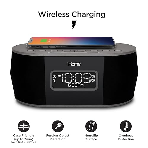 Apple Watch Charger Ihome Alarm Clock With Wireless Charging Dock