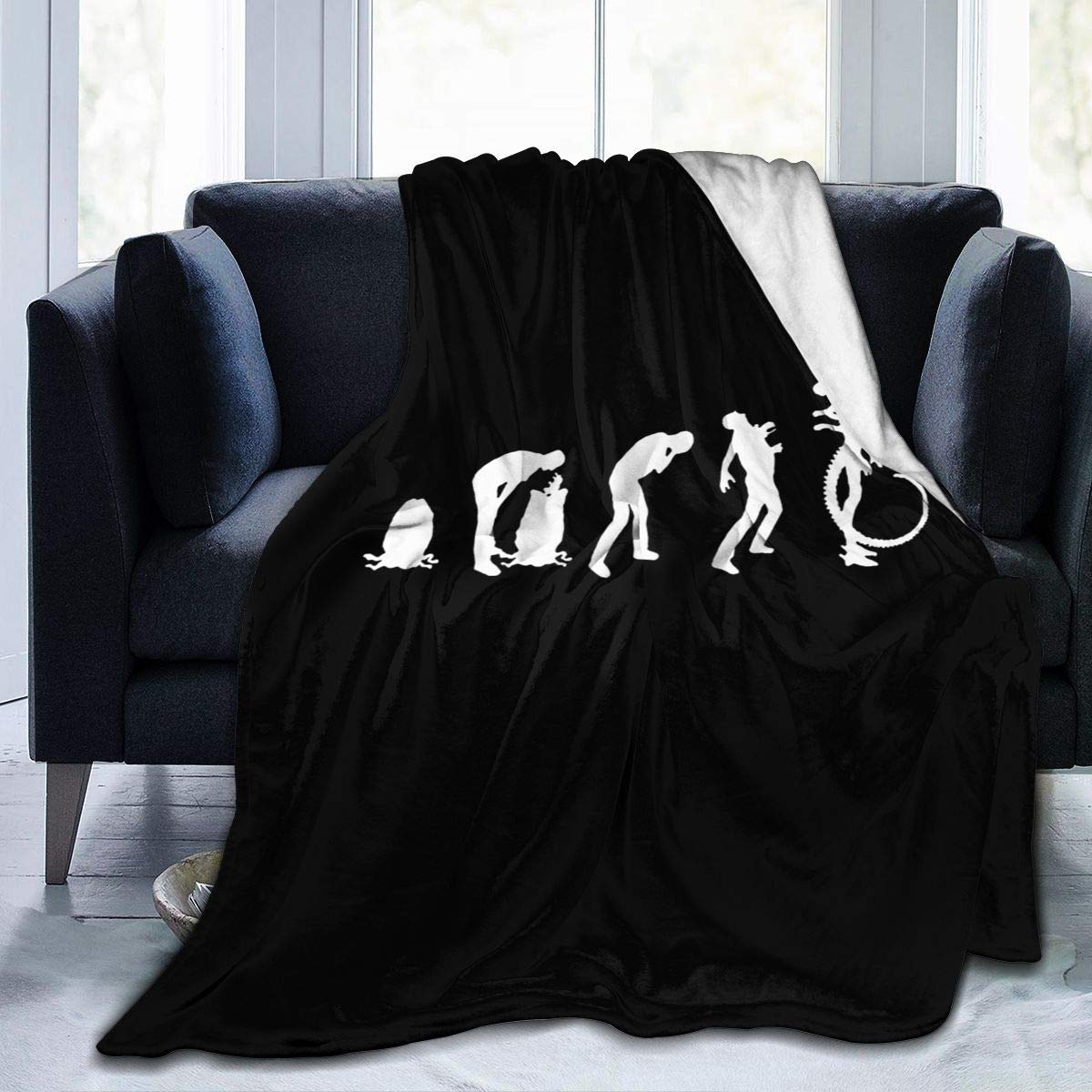 Trikahan Xenomorph Evolution Sherpa Fleece Blanket Warm Soft Blanket 50"x40"/60"x50"/ 80"x60" Microfiber Throw Blanket for Kids Adults Parents