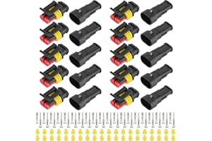 10 Sets 2 Pin Way Electrical Wire Connector Waterproof Connector 16AWG Male and Female Plug Quick Disconnect Connectors for M