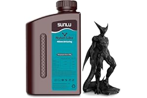 SUNLU 3D Printer Resin, Strong Durable Nylon Like 3D Resin for LCD DLP SLA Resin 3D Printers, 395-405nm UV Light Curing 3D Printing Liquid Photopolymer Resin, Good for Functional Parts, 1000g, Black