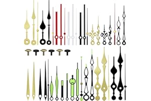 DEEWISH 16 Set Aluminum Sweeping Silent Clock Hands, 5.5mm Thickness Hole Clock Hour Hands, 6-14 Inch Quartz Clock Movement Clock Parts Replacement, Compatible with DW-5168 Series Clock Mechanism