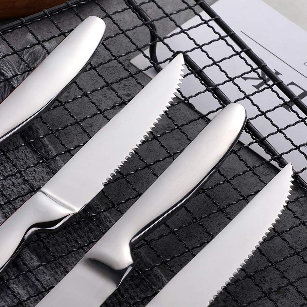 BISDARUN Stainless Steel Serrated Steak Knives Set of 6 - Image 5