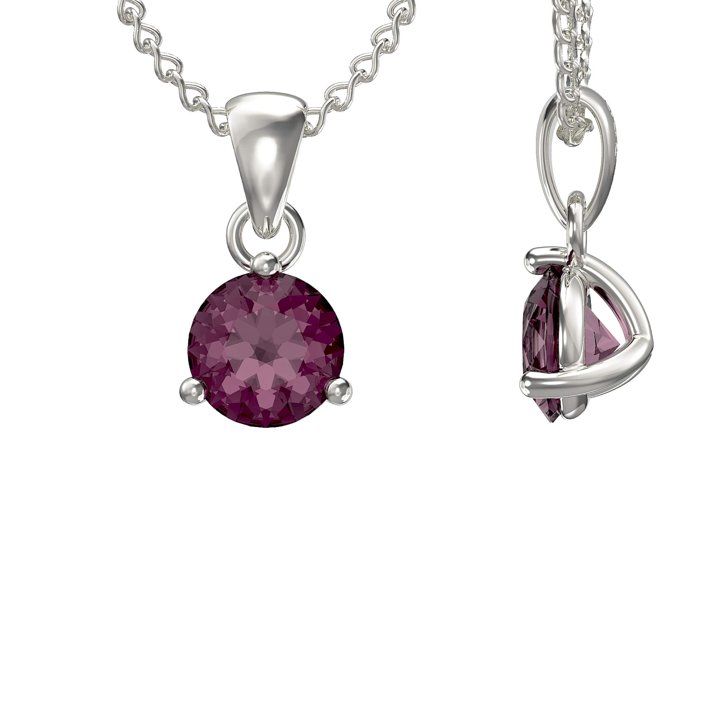 Aeon Birthstone Necklace - February Purple Amethyst | 925 Sterling Silver & Cubic Zirconia | Polishing Cloth Included | Jewellery Gifts