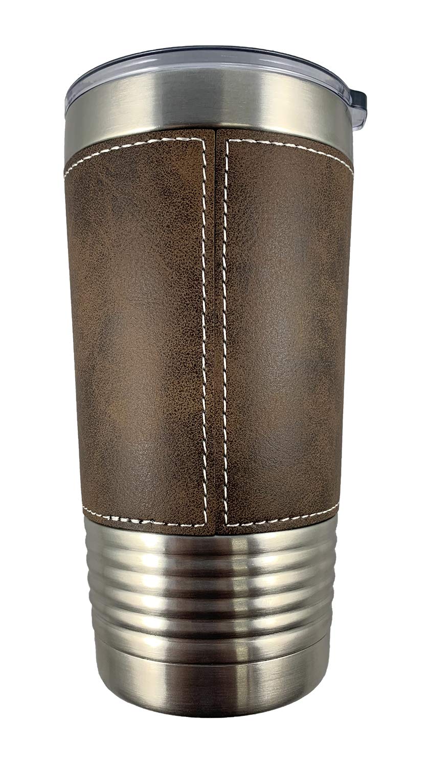 Duffey Irish Coat of Arms Leather Travel Mug - Image 3