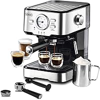 Espresso Machine 15 Bar Pump Pressure, Expresso Coffee Machine With Milk Frother Steam Wand, Espresso and Cappuccino…