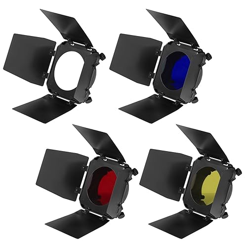 Neewer 4-Leaf Metal Barn Door Set with 10 Metal Framed Gel Filters - Main Image