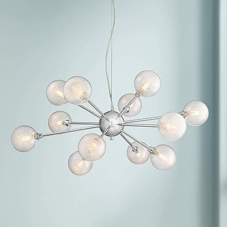 Karyn Chrome Sputnik Chandelier 30 Wide Modern Mid Century Clear