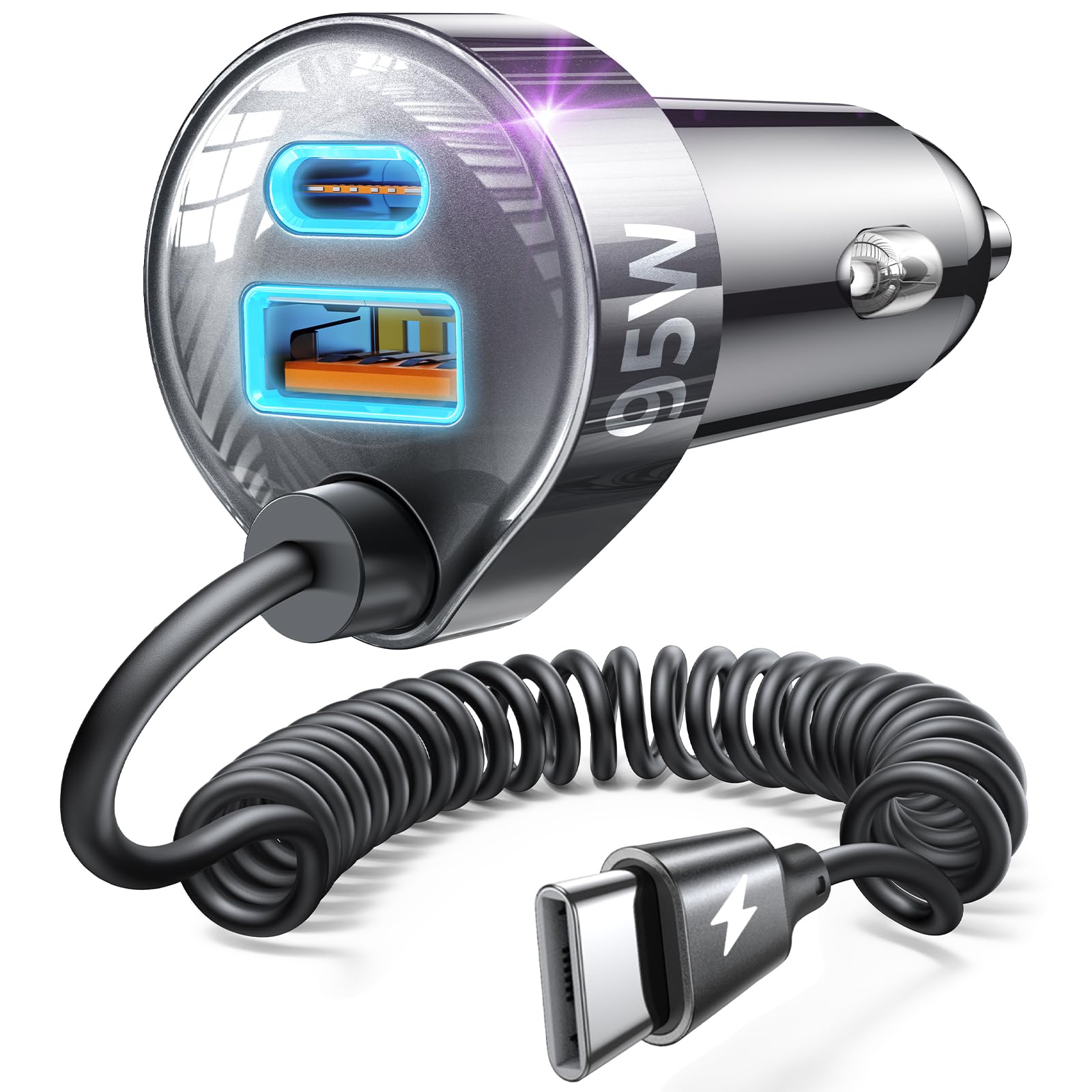 Photo 1 of LISEN 95W iPhone 16 15 Pro Max Car Charger USB C Fast Charging,QC&PD 3.0 Super Fast Type C Car Charger Adapter Fit 17 Pro Max iPhone 16e 15 Pro Max Plus Air, Pixel 10, Samsung Galaxy S25/24,Android